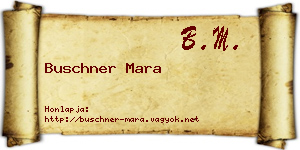 Buschner Mara névjegykártya